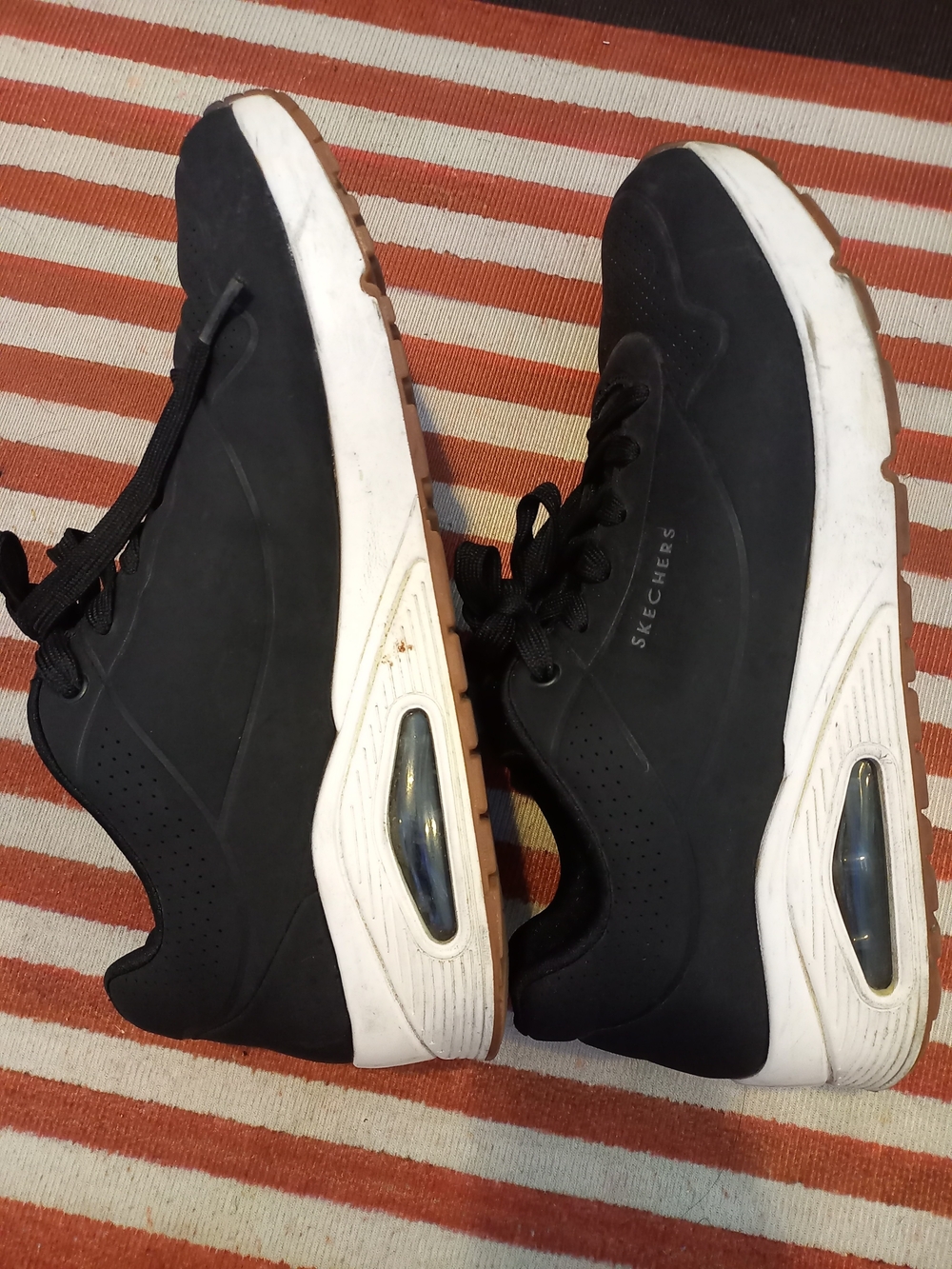 Skechers Men’s Black Casual Lace-Up Sneakers - Picture 6 of 8